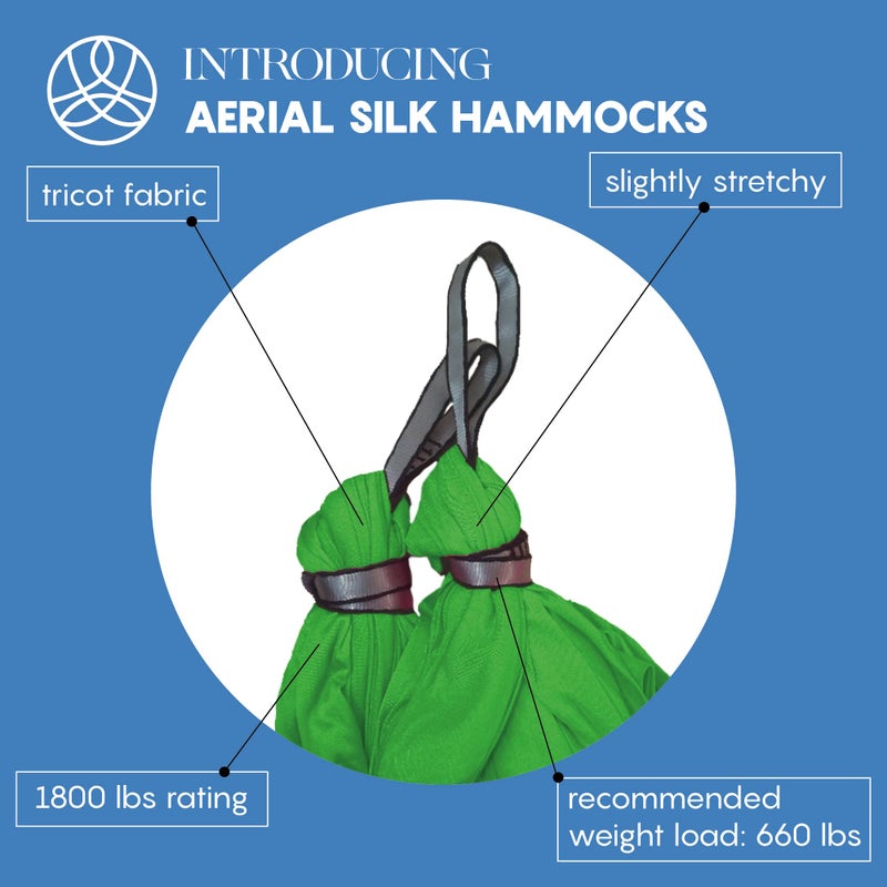 aum active Aerial Silk Yoga Hammock & Swing for Home, Inversion Exercises, Starter Kit for All Levels - Durable with Extension Straps, Carabiners, and Pose Guide - Image 2